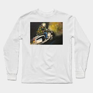 Retro Scooter, Classic Scooter, Scooterist, Scootering, Scooter Rider, Mod Art Long Sleeve T-Shirt